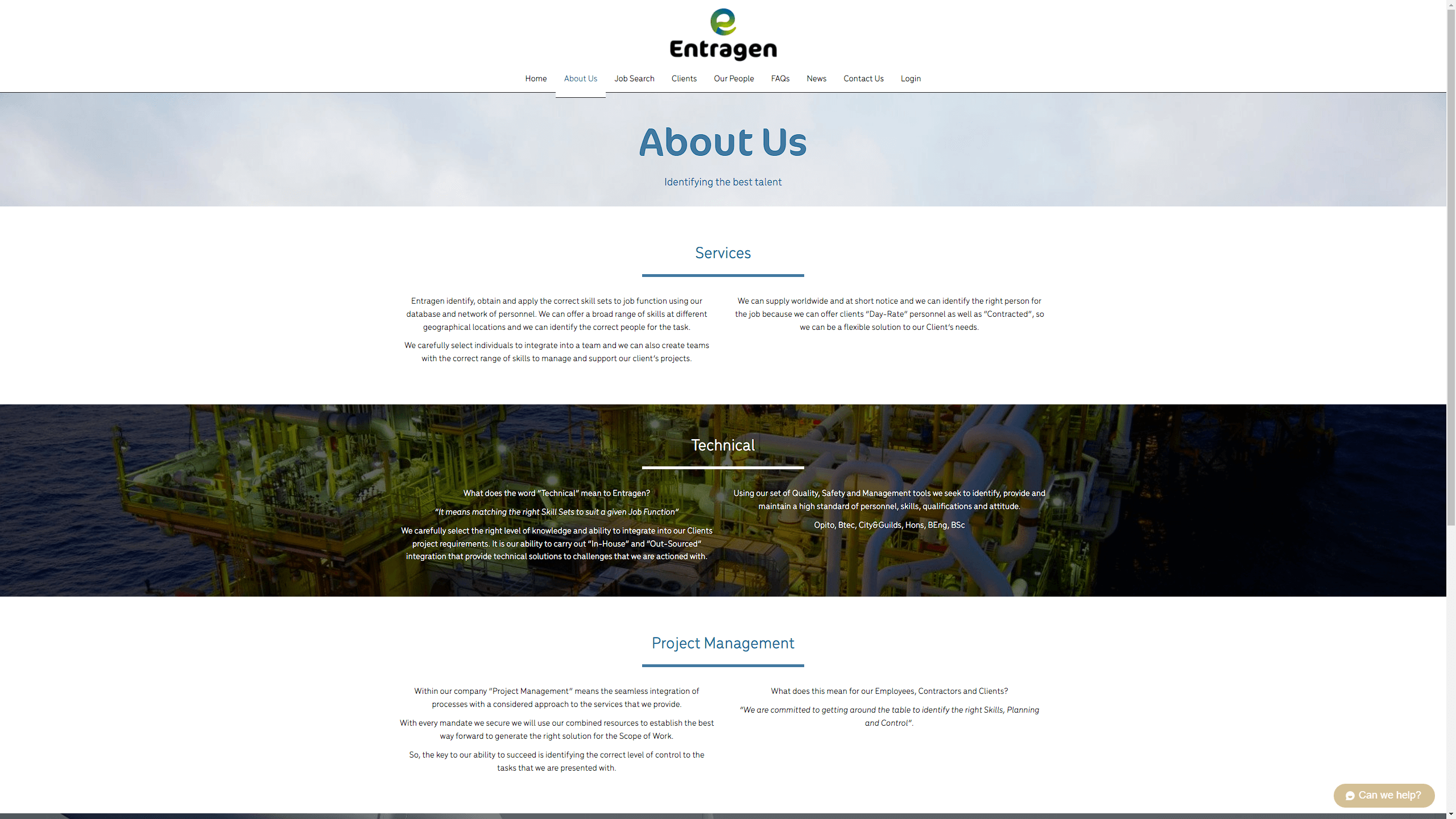 Entragen About Us Page