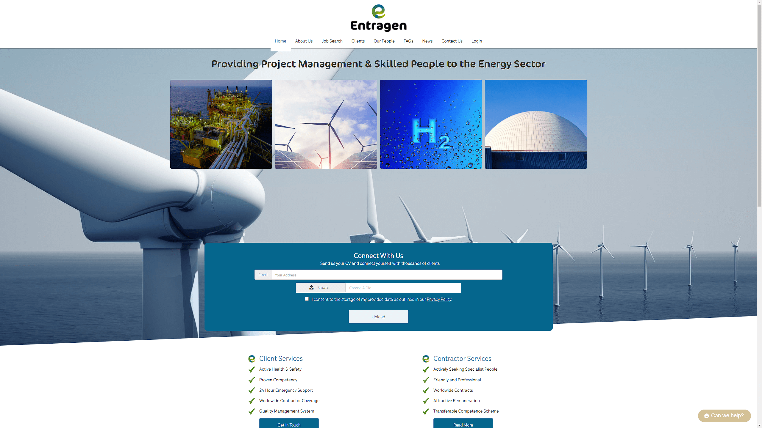 Entragen Home Page