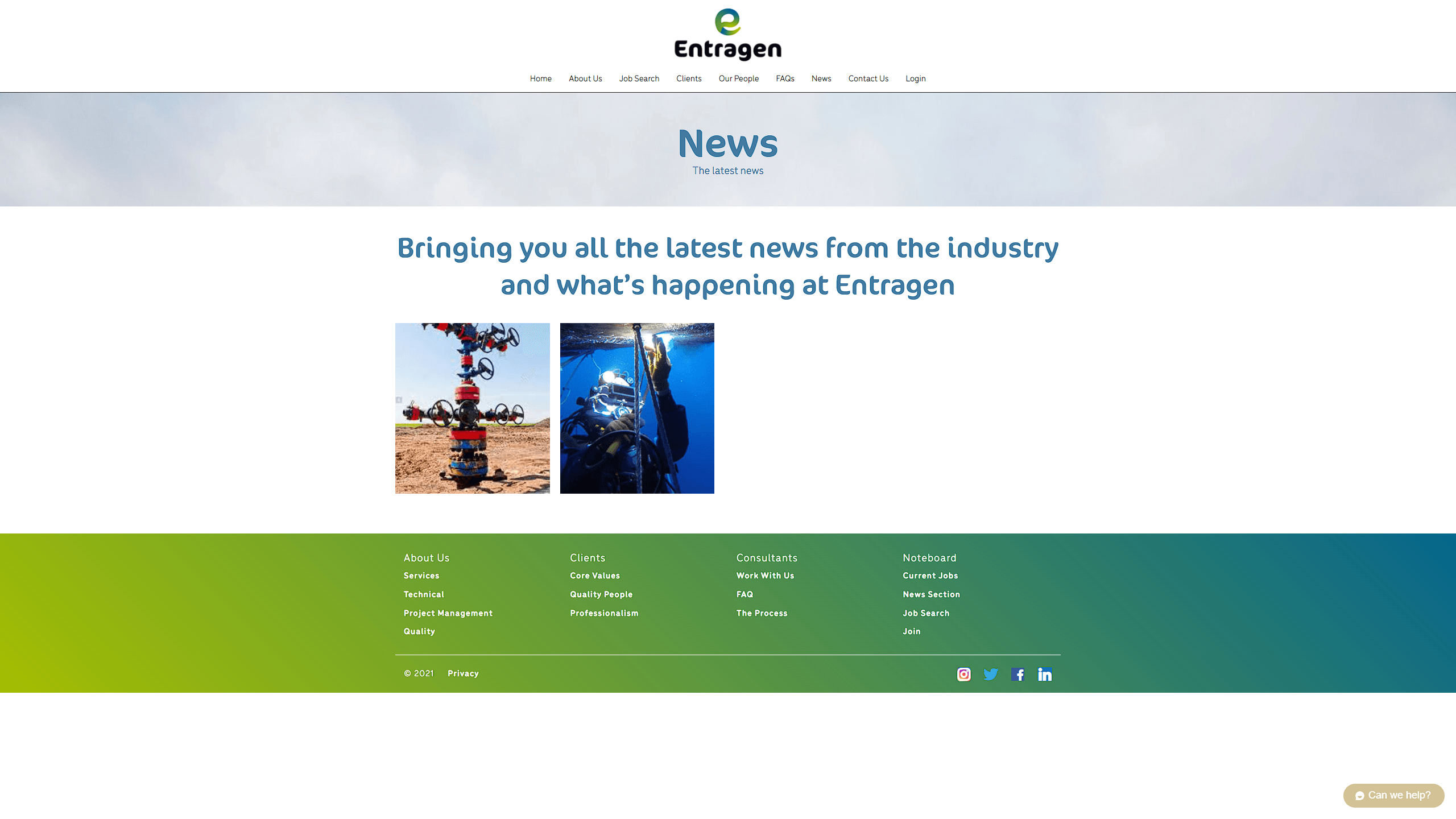 Entragen News Page